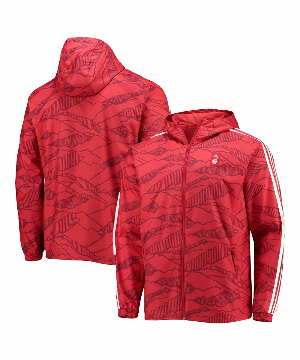 Best Sale ✔️ Adidas Bayern Munich Full-Zip Hooded Windbreaker - Men ⌛ 2 Best Sale ✔️ Adidas Bayern Munich Full-Zip Hooded Windbreaker - Men ⌛ - Image 2