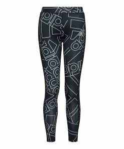 Cheap 👍 Adidas Black Abstract Side-Stripe Leggings - 👧 Girls For Kids ✨