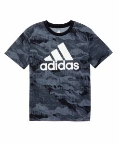 Outlet 🌟 Adidas Black & Gray Camouflage Logo Crewneck Tee - Boys For Kids ⌛