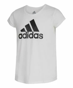 Top 10 โค๏ธ Adidas White & Black 'Adidas' Cap-Sleeve Crewneck Tee - ๐ง Girls For Kids ๐