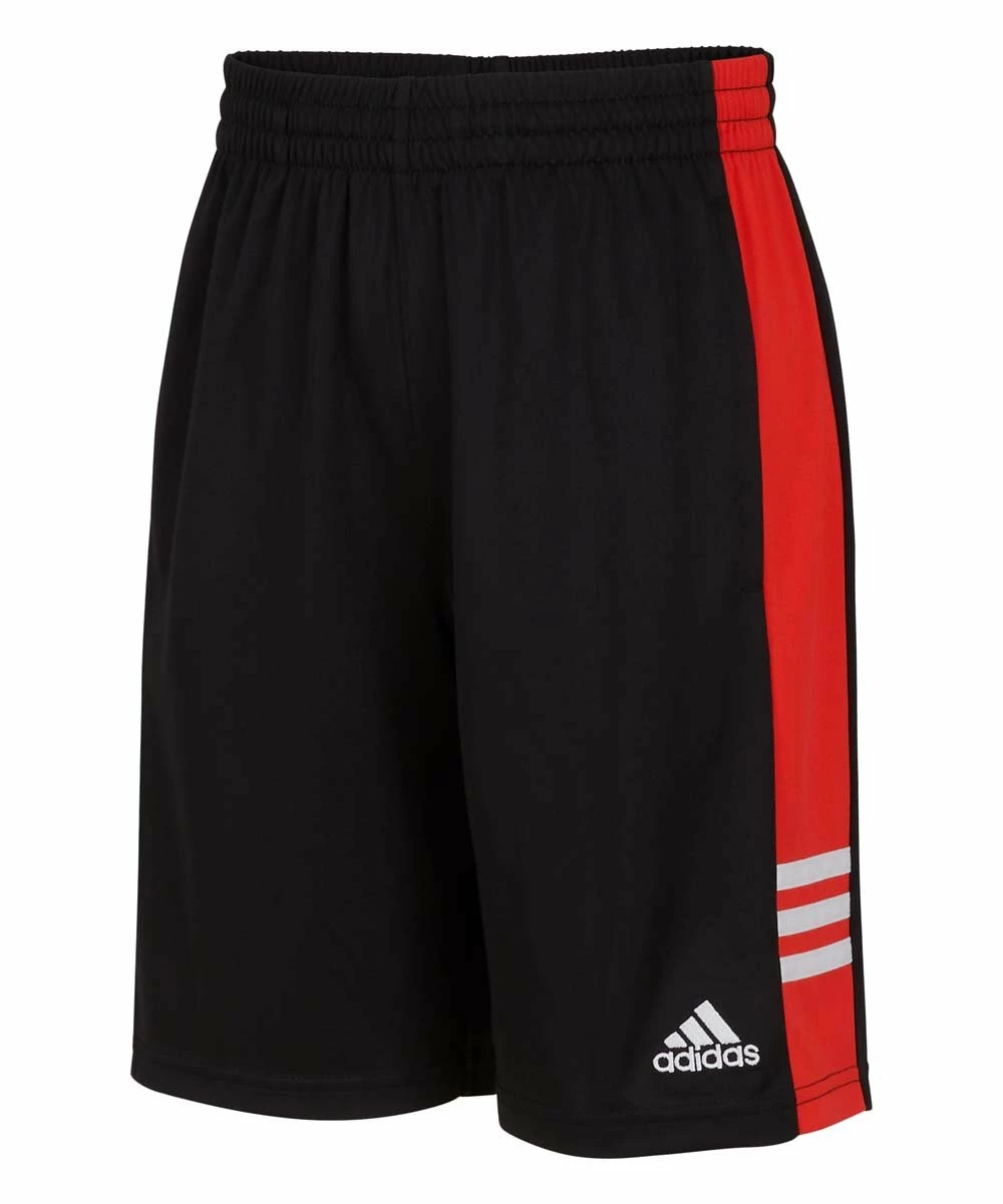 Outlet 🎉 Adidas Black & Red Stripe Side-Panel Shorts - Boys For Kids 🔥 1 Outlet 🎉 Adidas Black & Red Stripe Side-Panel Shorts - Boys For Kids 🔥