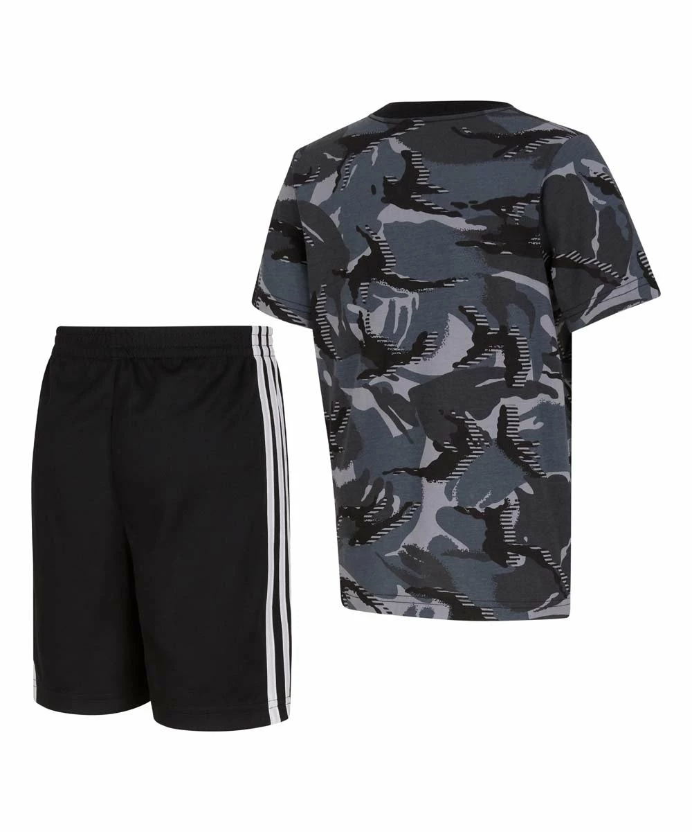 Best Sale ๐ Adidas Black Camo Logo Tee & Stripe Shorts - Toddler & Boys For Kids ๐ - Image 2