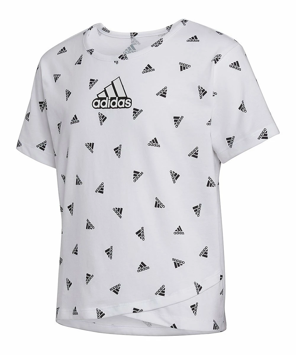 Cheap 🤩 Adidas White & Black Logo Tulip-Hem Tee - 👧 Girls For Kids ❤️ 1 Cheap 🤩 Adidas White & Black Logo Tulip-Hem Tee - 👧 Girls For Kids ❤️