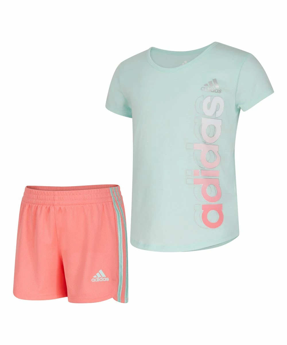 Cheap ๐ Adidas Ice Mint Logo Crewneck Tee & Shorts - Toddler For Kids โ