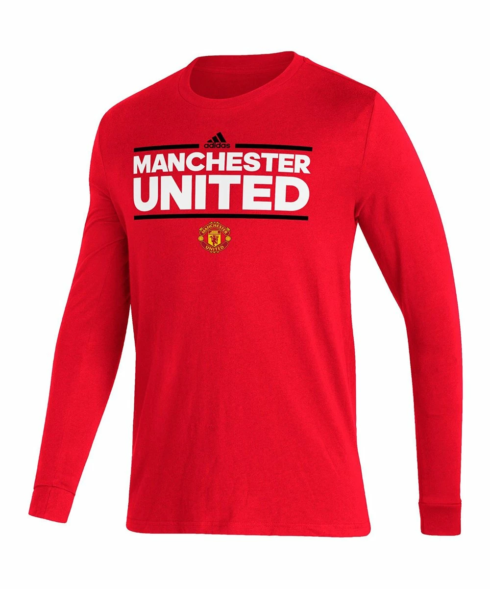 Outlet 🔥 Adidas Manchester United Lockup Long-Sleeve Tee - Men ⭐ 1 Outlet 🔥 Adidas Manchester United Lockup Long-Sleeve Tee - Men ⭐