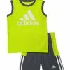 Best reviews of 😍 Adidas Bright Yellow Logo Tank & Gray Side-Stripe Shorts - Boys For Kids ⭐