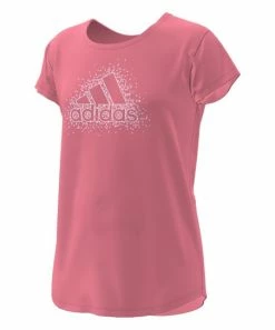 Coupon ✨ Adidas Acid Red Logo Crewneck Tee - 👧 Girls For Kids ✔️