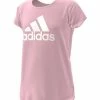 New ✔️ Adidas Medium Pink Logo Crewneck Tee - 👧 Girls For Kids 🌟