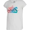 Cheap ✨ Adidas White & Pink 'Girls Unite' Crewneck Tee - 👧 Girls For Kids 🌟