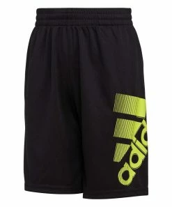 Coupon ๐ Adidas Black & Yellow Logo Graphic Shorts - Boys For Kids ๐