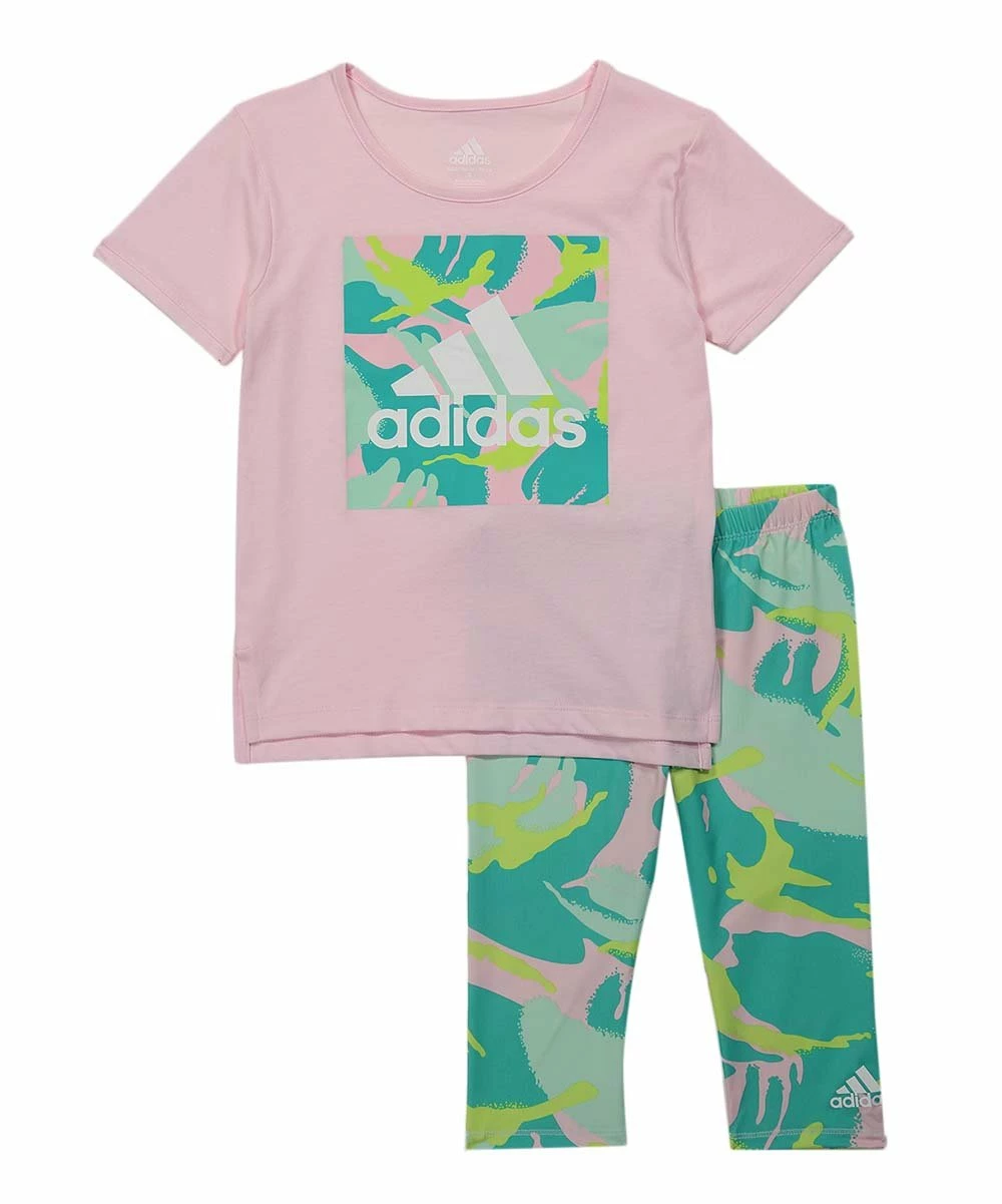 Cheap ๐ Adidas Medium Pink Logo Crewneck Tee & Green Tie-Dye Capri Pants - ๐ง Girls For Kids ๐งจ 1 Cheap ๐ Adidas Medium Pink Logo Crewneck Tee & Green Tie-Dye Capri Pants - ๐ง Girls For Kids ๐งจ