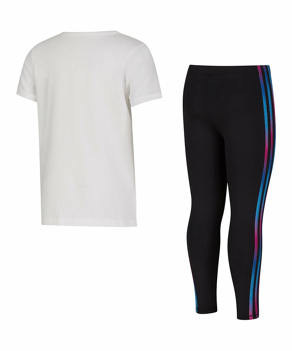 Discount โ Adidas White Logo Crewneck Tee & Black Leggings - Toddler & ๐ง Girls For Kids ๐งจ 3 Discount โ Adidas White Logo Crewneck Tee & Black Leggings - Toddler & ๐ง Girls For Kids ๐งจ - Image 3