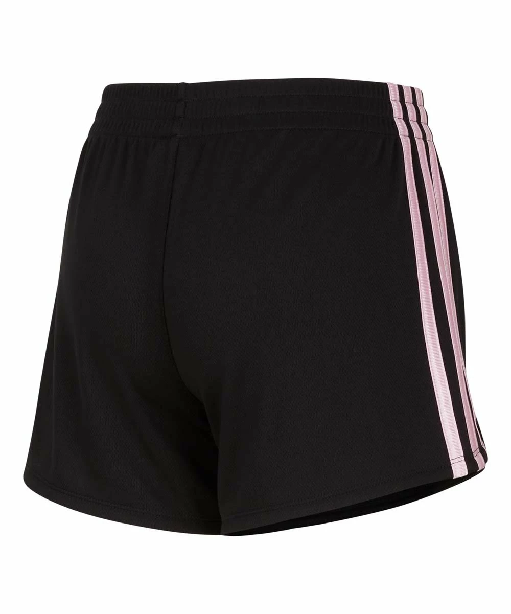 Promo 👏 Adidas Black & Light Pink Logo Mesh Shorts - 👧 Girls For Kids 🛒 - Image 2