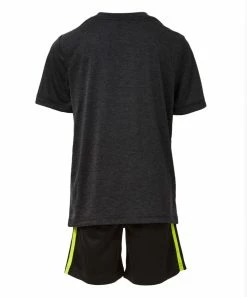 Deals 😀 Adidas Black & Lime Green Stripe & Mountain Logo Tee & Short Set - Boys For Kids 🛒 3 Deals 😀 Adidas Black & Lime Green Stripe & Mountain Logo Tee & Short Set - Boys For Kids 🛒 -Adidas Shop zu104209469 alt 1 tm1653423234