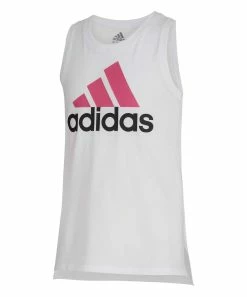 Top 10 ✨ Adidas White & Pink Logo Tank - 👧 Girls For Kids 🔥
