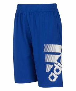 Brand new 🧨 Adidas Brite Blue & Gray Logo Graphic Shorts - Boys For Kids 🌟