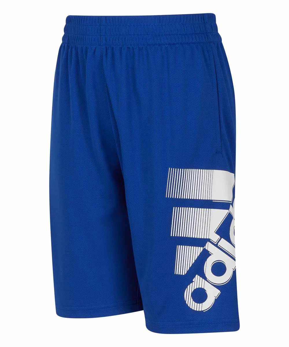 Brand new ๐งจ Adidas Brite Blue & Gray Logo Graphic Shorts - Boys For Kids ๐