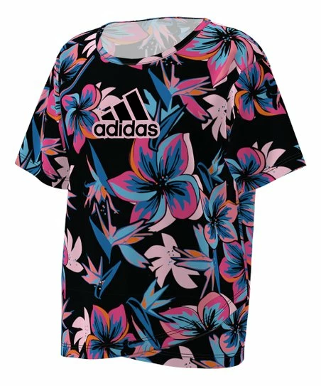Cheap ๐ฅฐ Adidas Black & Pink Tropical Floral Logo Tulip-Hem Tee - ๐ง Girls For Kids ๐ 1 Cheap ๐ฅฐ Adidas Black & Pink Tropical Floral Logo Tulip-Hem Tee - ๐ง Girls For Kids ๐