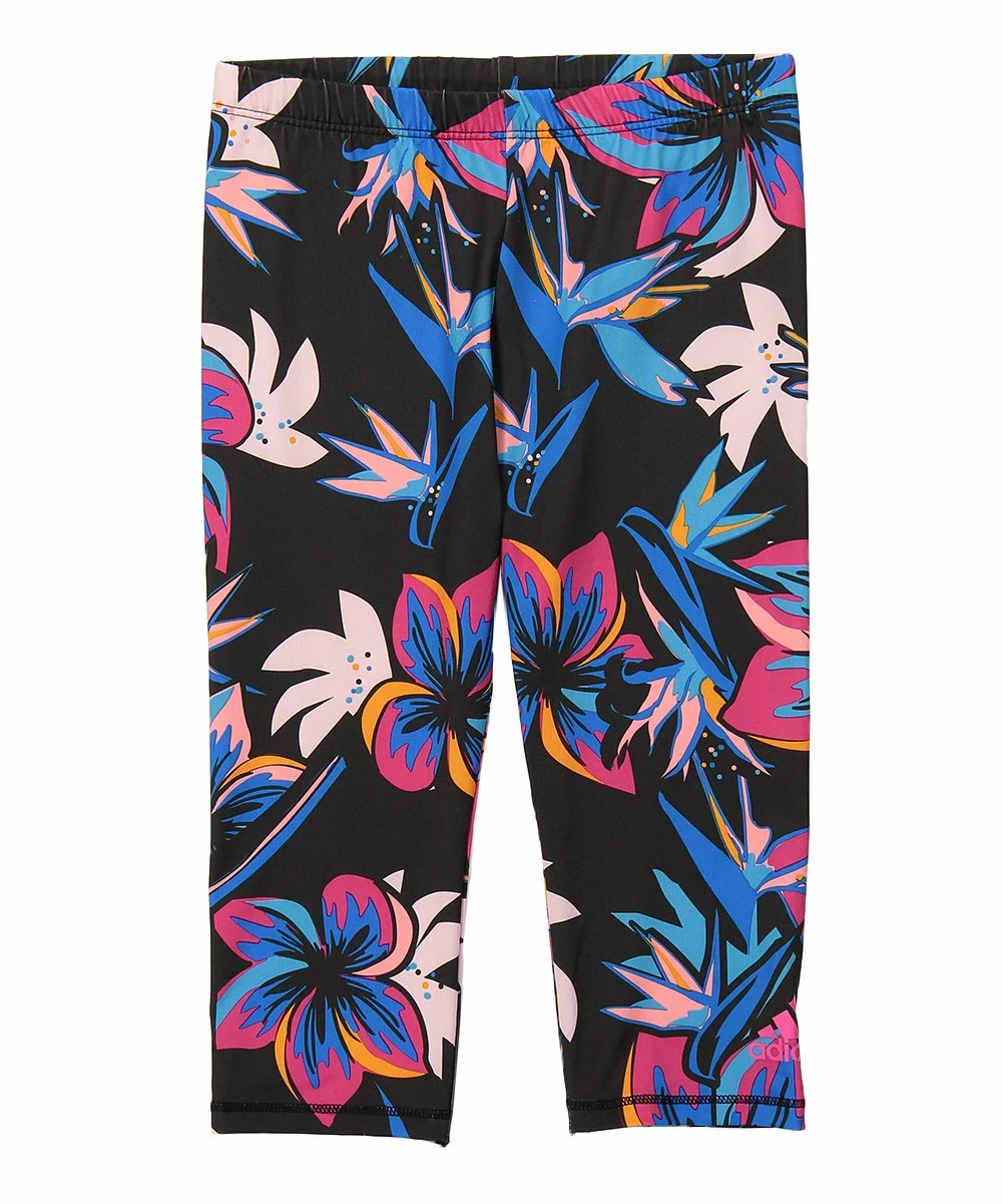 Best Sale ๐ Adidas Pink & Black Floral Logo Tee & Capri Leggings Set - ๐ง Girls For Kids ๐ 2 Best Sale ๐ Adidas Pink & Black Floral Logo Tee & Capri Leggings Set - ๐ง Girls For Kids ๐ - Image 2