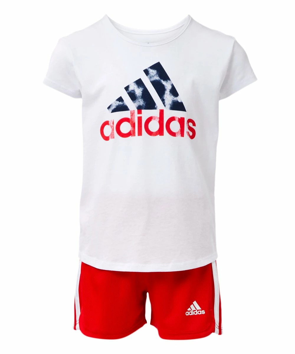Coupon ๐คฉ Adidas White & Red Stripe & Mountain Logo Tee & Short Set - ๐ง Girls For Kids ๐ 1 Coupon ๐คฉ Adidas White & Red Stripe & Mountain Logo Tee & Short Set - ๐ง Girls For Kids ๐