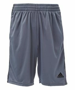 Promo 😉 Adidas Dark Gray Stripe & Mountain Logo Track Shorts - Boys For Kids ⌛