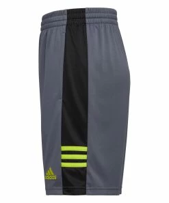 New ✨ Adidas Dark Gray & Yellow Side Panel Logo Shorts - Boys For Kids 😍 -Adidas Shop zu105128477 alt 2 tm1656010518