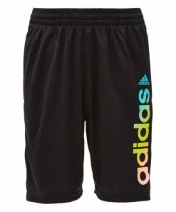 Budget ✨ Adidas Black & Yellow Ombré Mountain Logo Track Shorts - Boys For Kids 👏