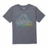 Discount ⭐ Adidas Gray & Blue Abstract Logo Crewneck Tee - Boys For Kids 🧨