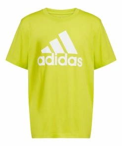 Flash Sale ๐คฉ Adidas Bright Yellow & White Logo Crewneck Tee - Boys For Kids ๐