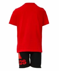Alternative view of Top 10 💯 Adidas Vivid Red & Black Mountain Logo Tee & Short Set - Toddler & Boys For Kids 🤩