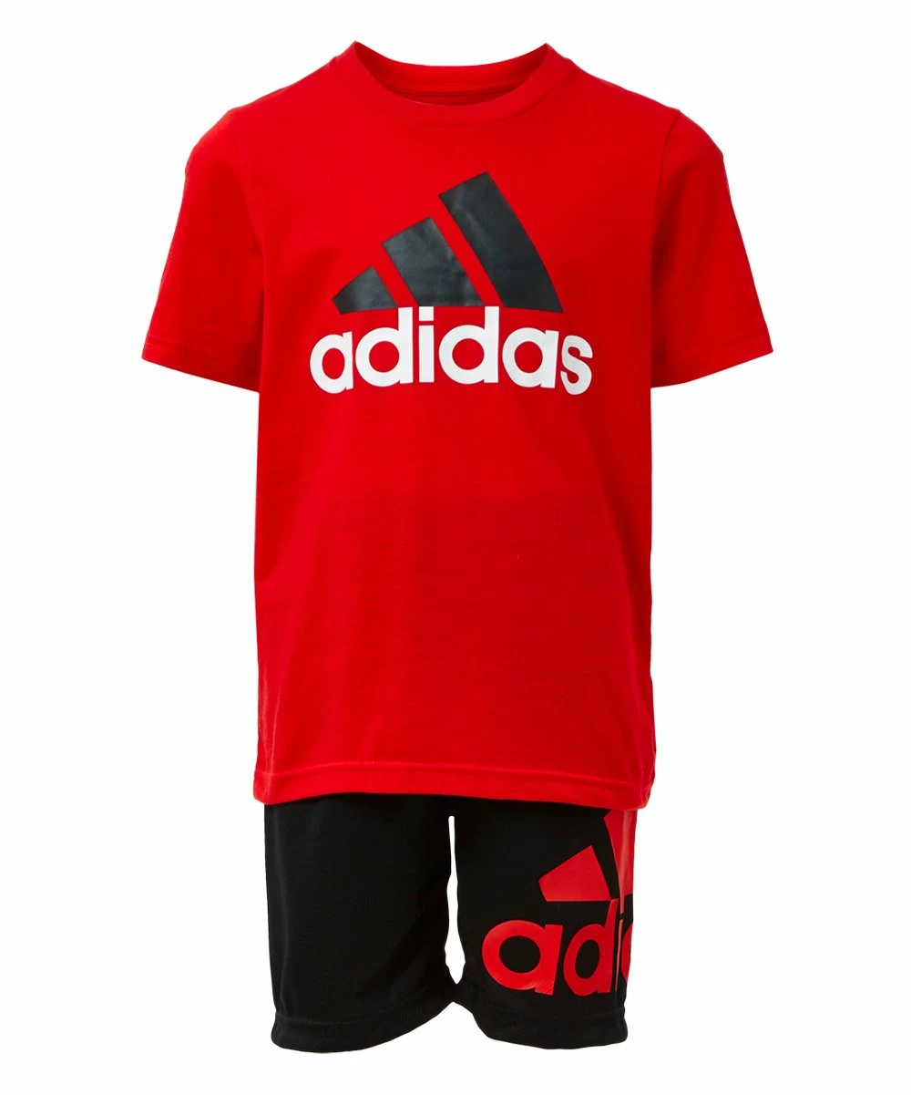 Top 10 💯 Adidas Vivid Red & Black Mountain Logo Tee & Short Set - Toddler & Boys For Kids 🤩 1 Top 10 💯 Adidas Vivid Red & Black Mountain Logo Tee & Short Set - Toddler & Boys For Kids 🤩