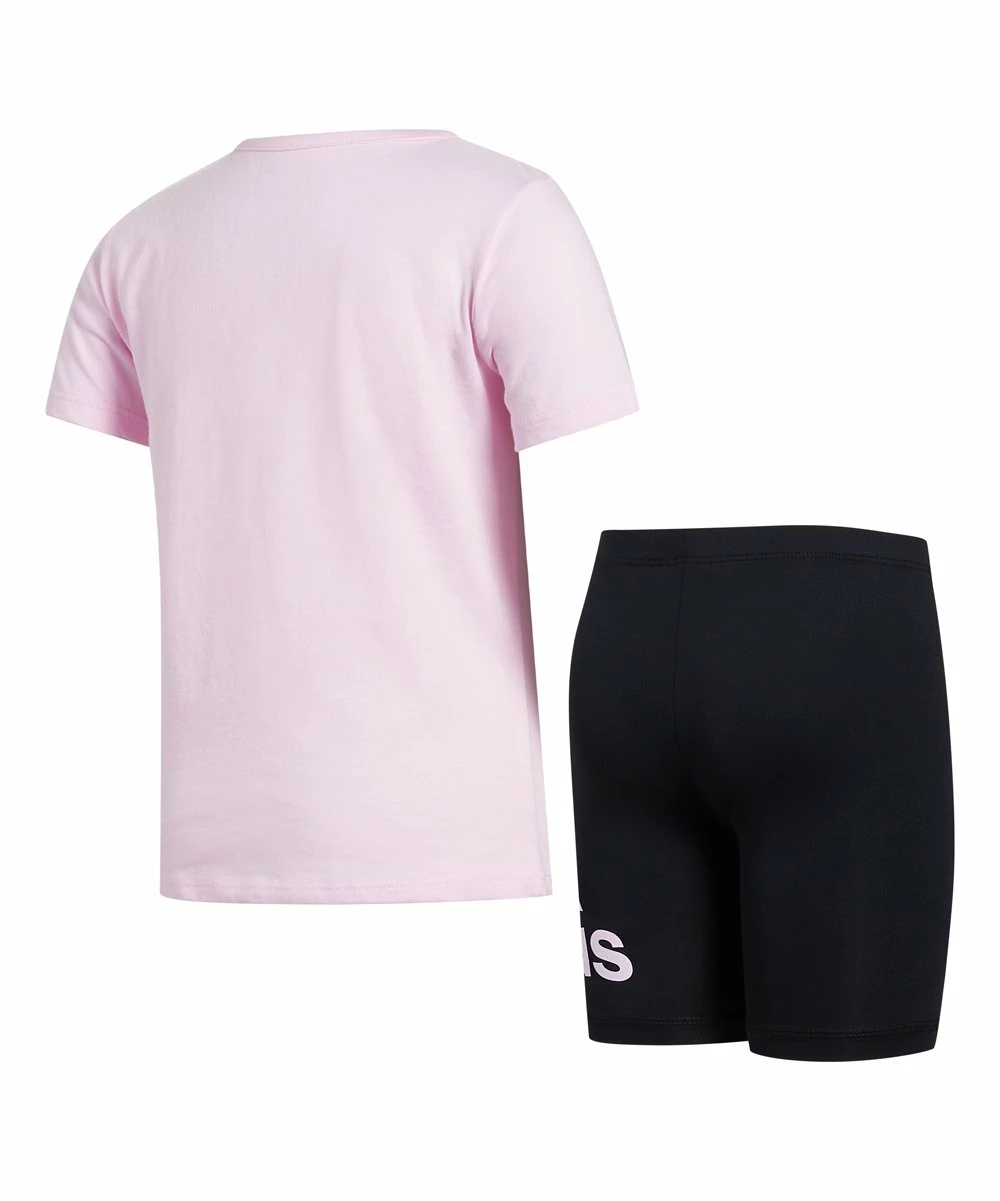 Best deal 🎉 Adidas Light Pink Logo Crewneck Tee & Black Logo Bike Shorts - Toddler & 👧 Girls For Kids ✔️ 3 Best deal 🎉 Adidas Light Pink Logo Crewneck Tee & Black Logo Bike Shorts - Toddler & 👧 Girls For Kids ✔️ - Image 3