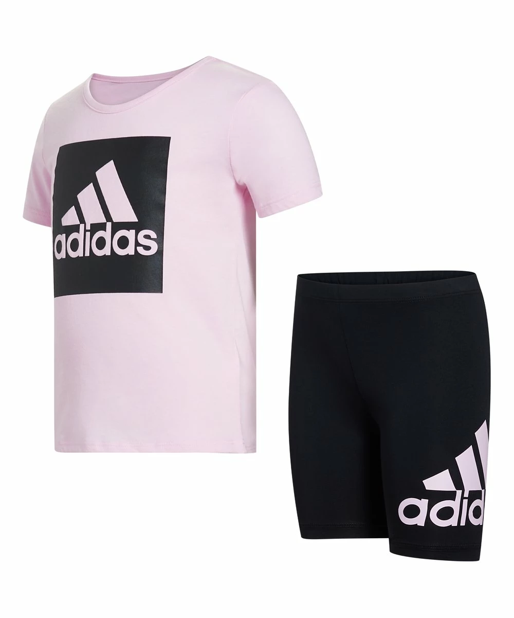 Best deal 🎉 Adidas Light Pink Logo Crewneck Tee & Black Logo Bike Shorts - Toddler & 👧 Girls For Kids ✔️ 1 Best deal 🎉 Adidas Light Pink Logo Crewneck Tee & Black Logo Bike Shorts - Toddler & 👧 Girls For Kids ✔️