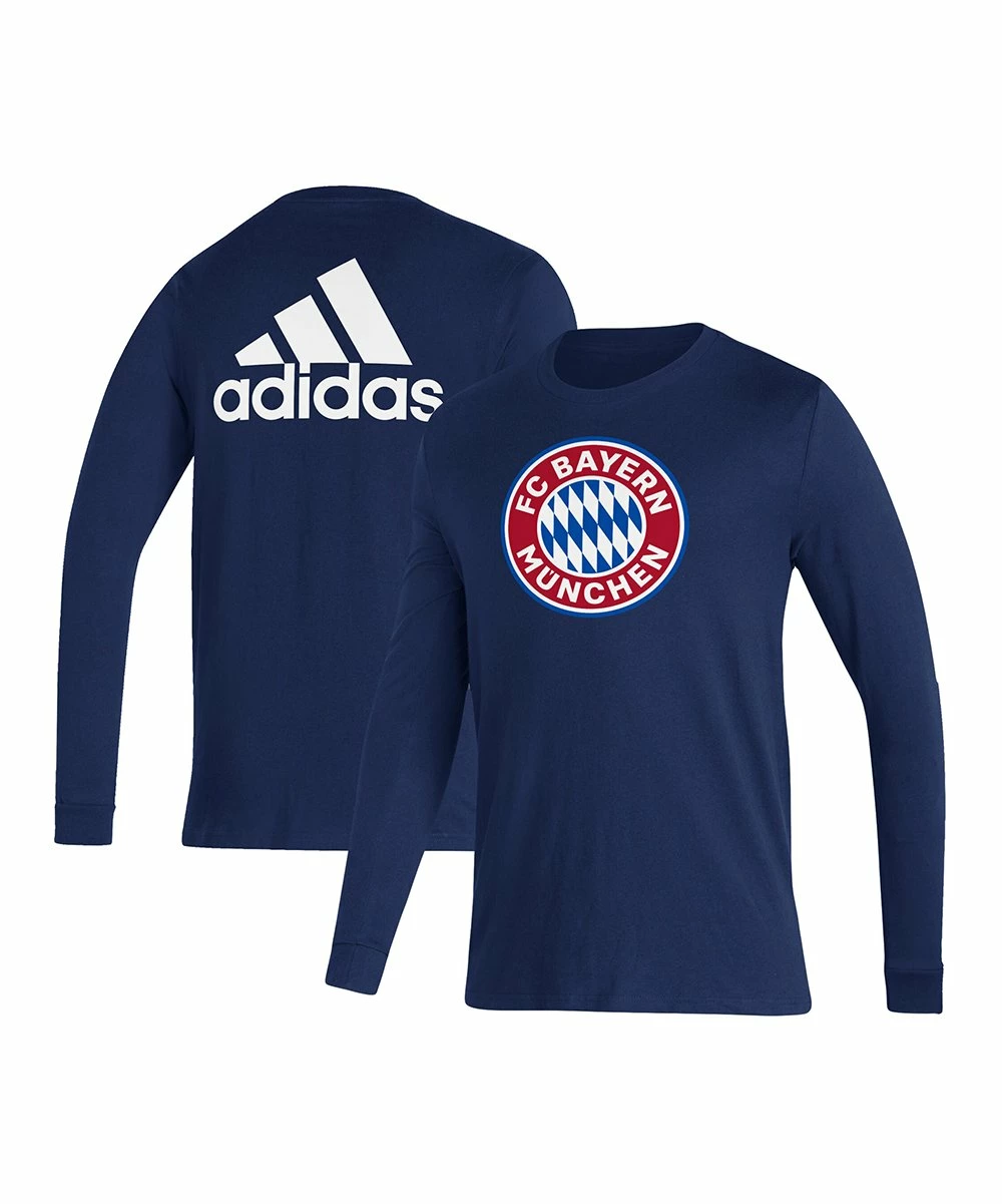 New 🤩 Adidas Bayern Munich Logo Long-Sleeve Tee - Men 😀 - Image 2