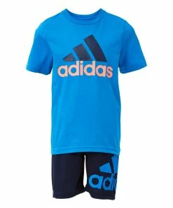 Top 10 โ Adidas Blue Rush Mountain Logo Tee & Short Set - Boys For Kids ๐