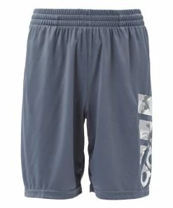 Buy 🎉 Adidas Dark Gray & White Mountain Logo Track Shorts - Boys For Kids 😍