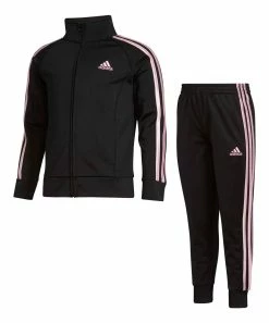 Best reviews of 🎉 Adidas Black & Blush Signature Stripe Track Jacket & Track Pants - 👧 Girls For Kids ⭐