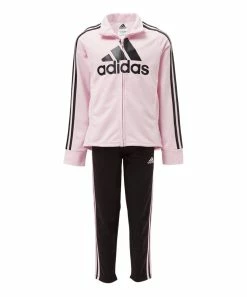 Best deal ๐งจ Adidas Pink Stripe Logo Track Jacket & Black Joggers - Toddler & ๐ง Girls For Kids โค๏ธ