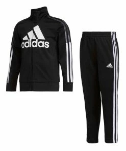 Outlet โ๏ธ Adidas Black & White Logo Track Jacket & Track Pants - Toddler & Boys For Kids ๐