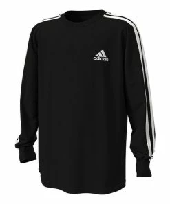 Cheap ✨ Adidas Black & White Stripes Long-Sleeve Top - Boys For Kids 😀