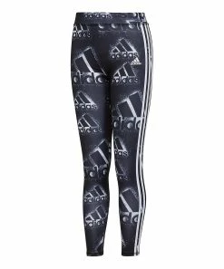 Cheap 👍 Adidas Black & White Spray Paint Logo Leggings - 👧 Girls For Kids 🔔