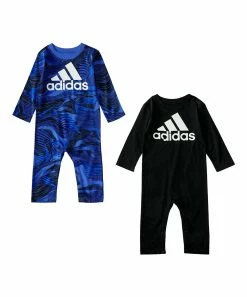 New 🧨 Adidas Blue & Black Logo Playsuit Set - Infant For Baby & Maternity ❤️