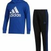 New 👍 Adidas Blue Logo Hoodie & Black & Blue Signature Stripe Track Pants - Toddler & Boys For Kids 👏