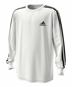 Wholesale 🤩 Adidas White & Black Stripes Long-Sleeve Top - Boys For Kids ✨