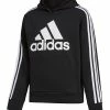 Best Pirce 🎉 Adidas Black & White Stripe Logo Hoodie - Boys For Kids 😉