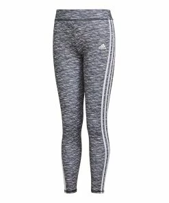 Budget 👏 Adidas Gray Heather Stripes Leggings - 👧 Girls For Kids 👏