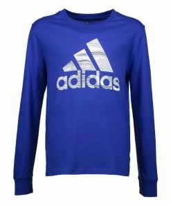 Top 10 ๐ Adidas Navy Wavy Stripe Logo Long-Sleeve Top - Boys For Kids ๐