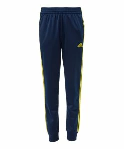 Coupon 🧨 Adidas Navy & Yellow Stripe Joggers - Boys For Kids 👏
