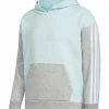 Buy 😍 Adidas Alms Blue & Gray Color Block Logo Pullover Hoodie - 👧 Girls For Kids ✨