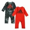 Discount ⭐ Adidas Black & Red Logo Playsuit Set - Infant For Baby & Maternity 🔔
